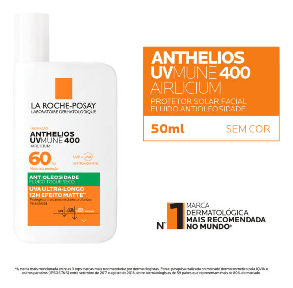 ANTHELIOS AIRLICIUM PROTETOR SOLAR UV MUNE 400 OIL SEM COR FPS50 40g - Imagem 3