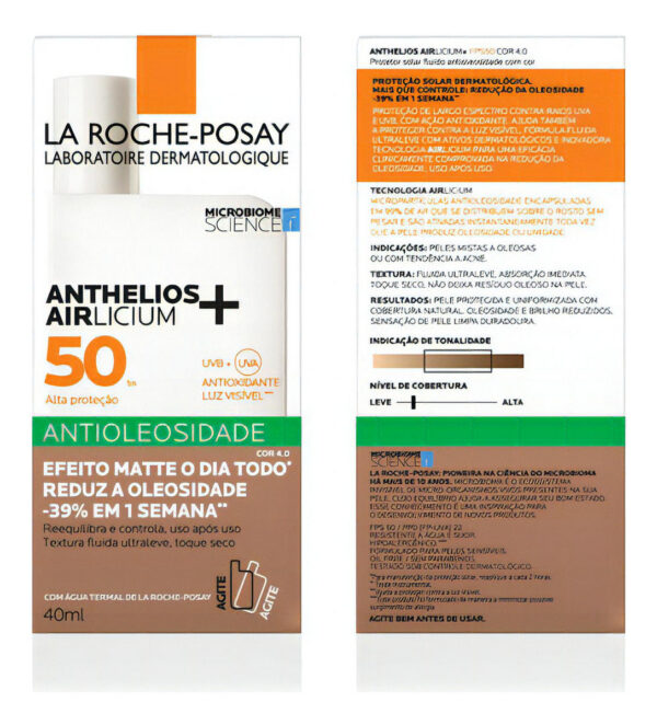 ANTHELIOS AIRLICIUM PROTETOR SOLAR ANTIOLIOSIDADE COR 4.0 FPS50 40g - Imagem 2
