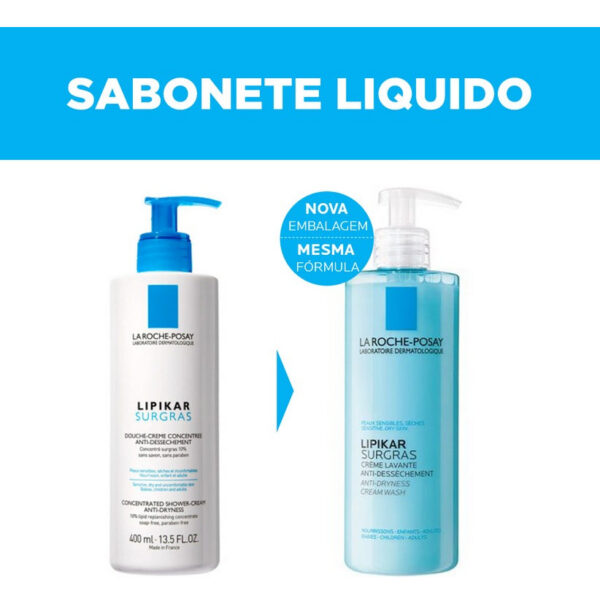 LIPIKAR SURGRAS SABONETE LIQUIDO 400ml - Imagem 3