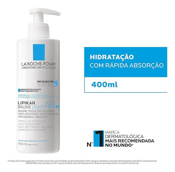 LIPIKAR BAUME LIGHT AP+M BALSAMO CALMANTE 400ml - Imagem 3